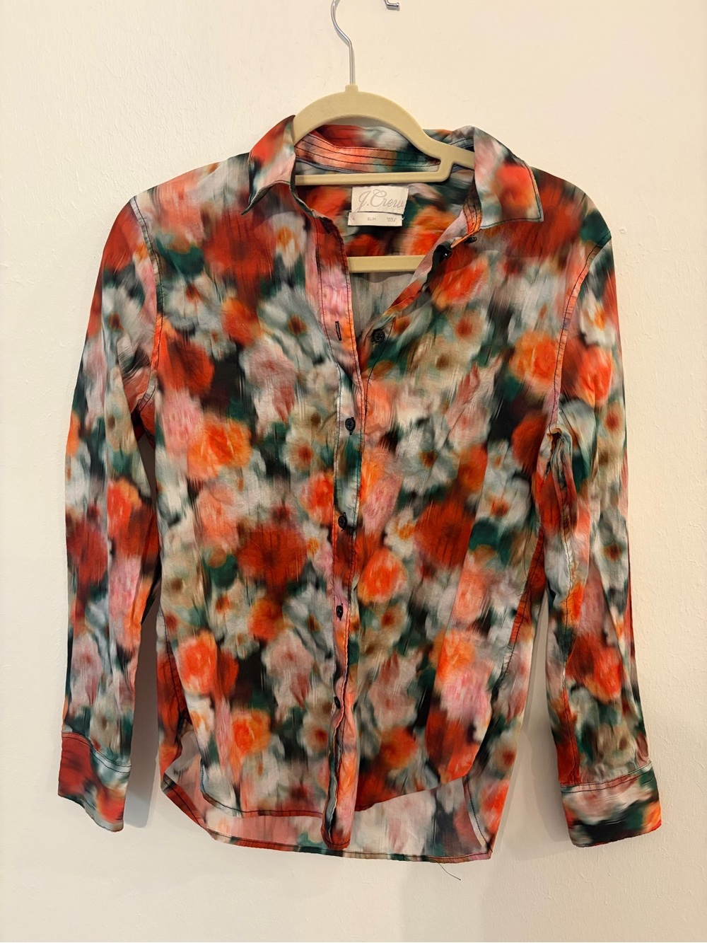 J.Crew Liberty Fabric Floral Slim Button Down Shirt Women’s 4